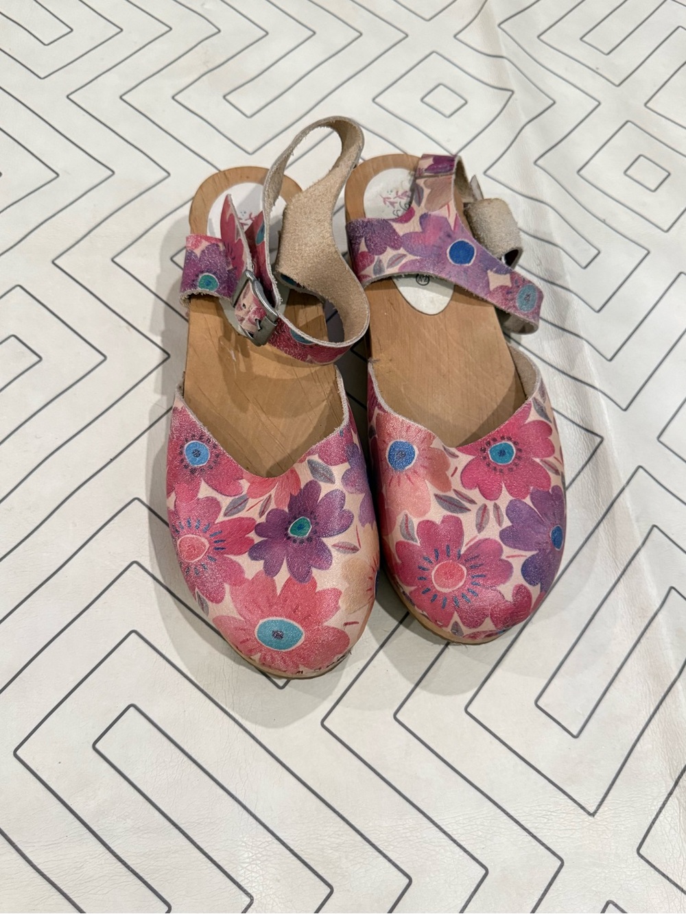 Gudrun Sjoden Floral Pink Mules